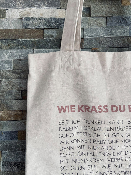 Tina Naderer "Wie krass du bist" Tote Bags
